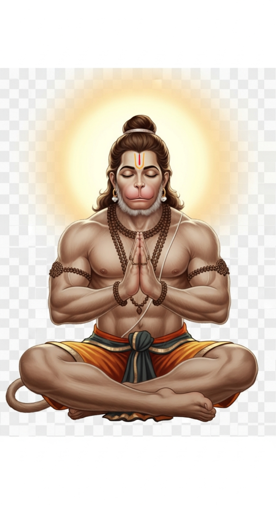 Hanuman Ji meditation pose PNG image transparent background HD
