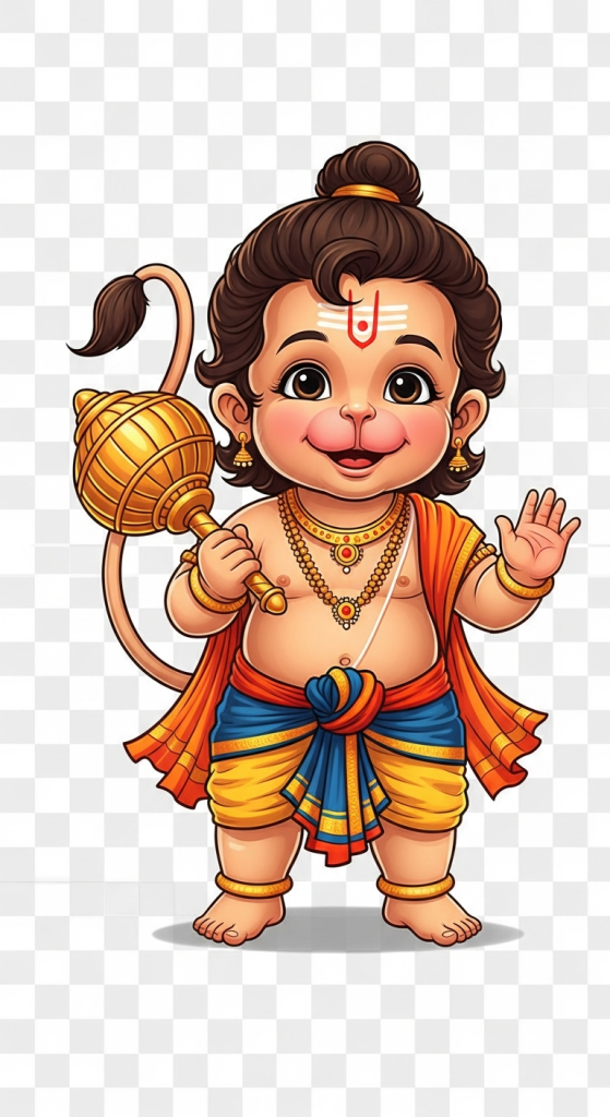 Cute Bal Hanuman Ji PNG image transparent background HD
