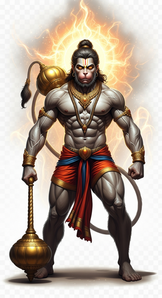 Powerful Hanuman Ji PNG image transparent background HD

