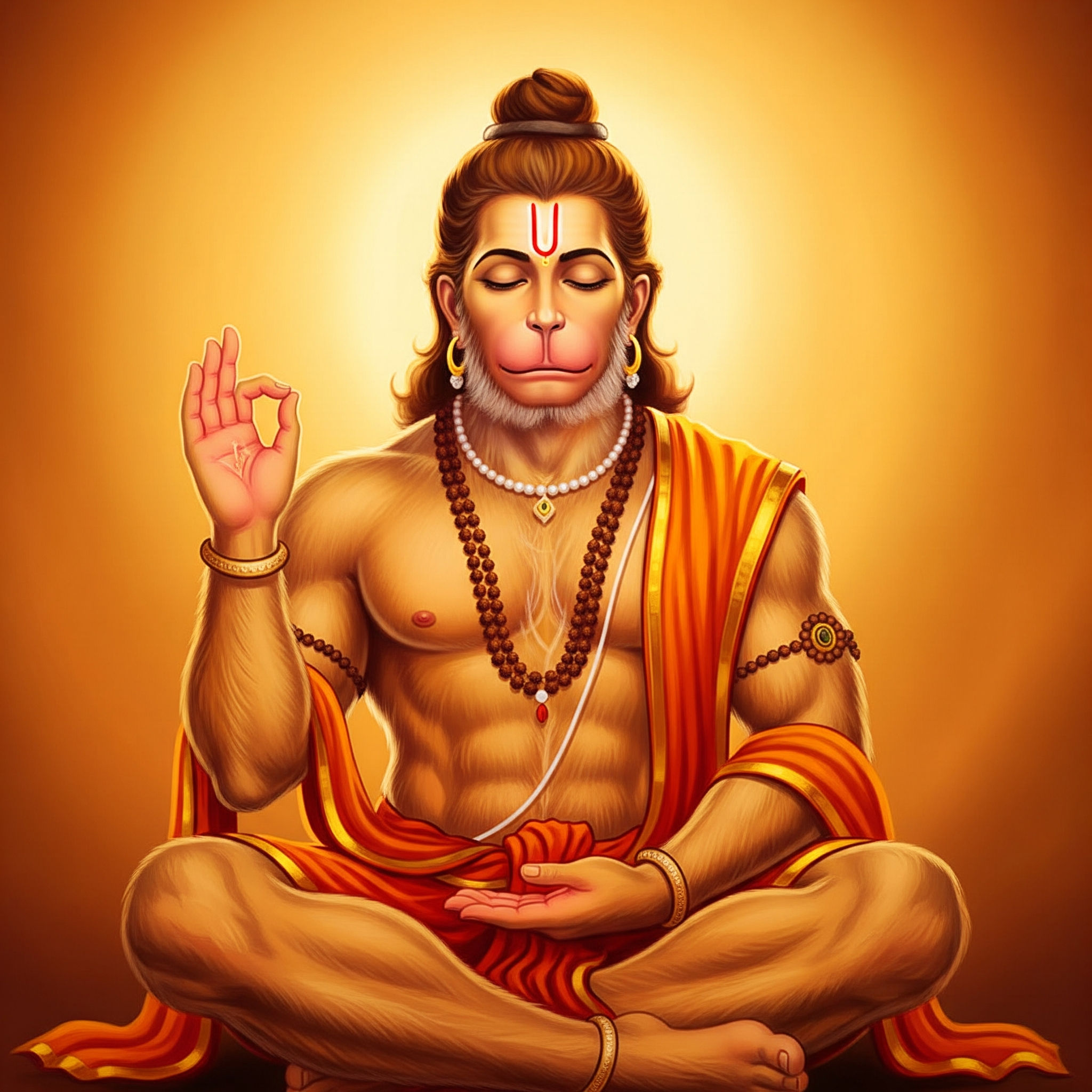Hanuman devotional songs meaning, peaceful Lord Hanuman bhakti image
